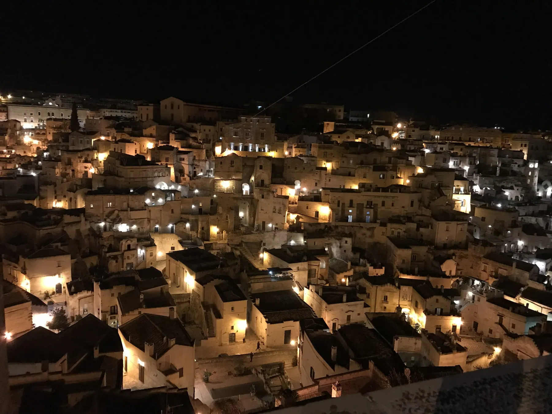 The lights of the Sassi after dark