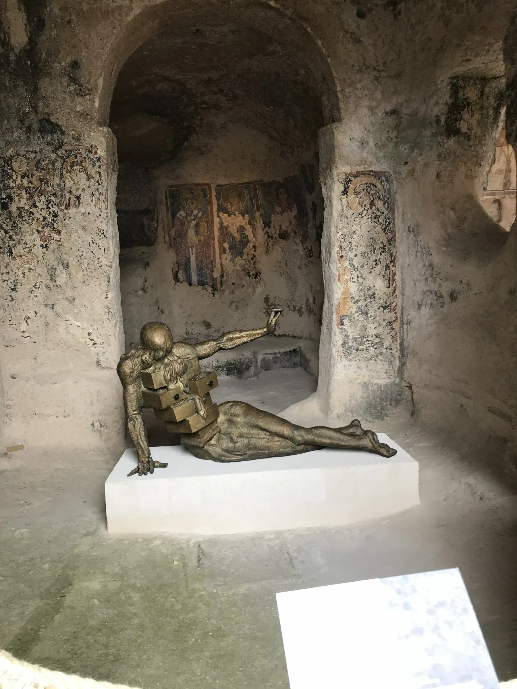 A rock-cut interior in Matera