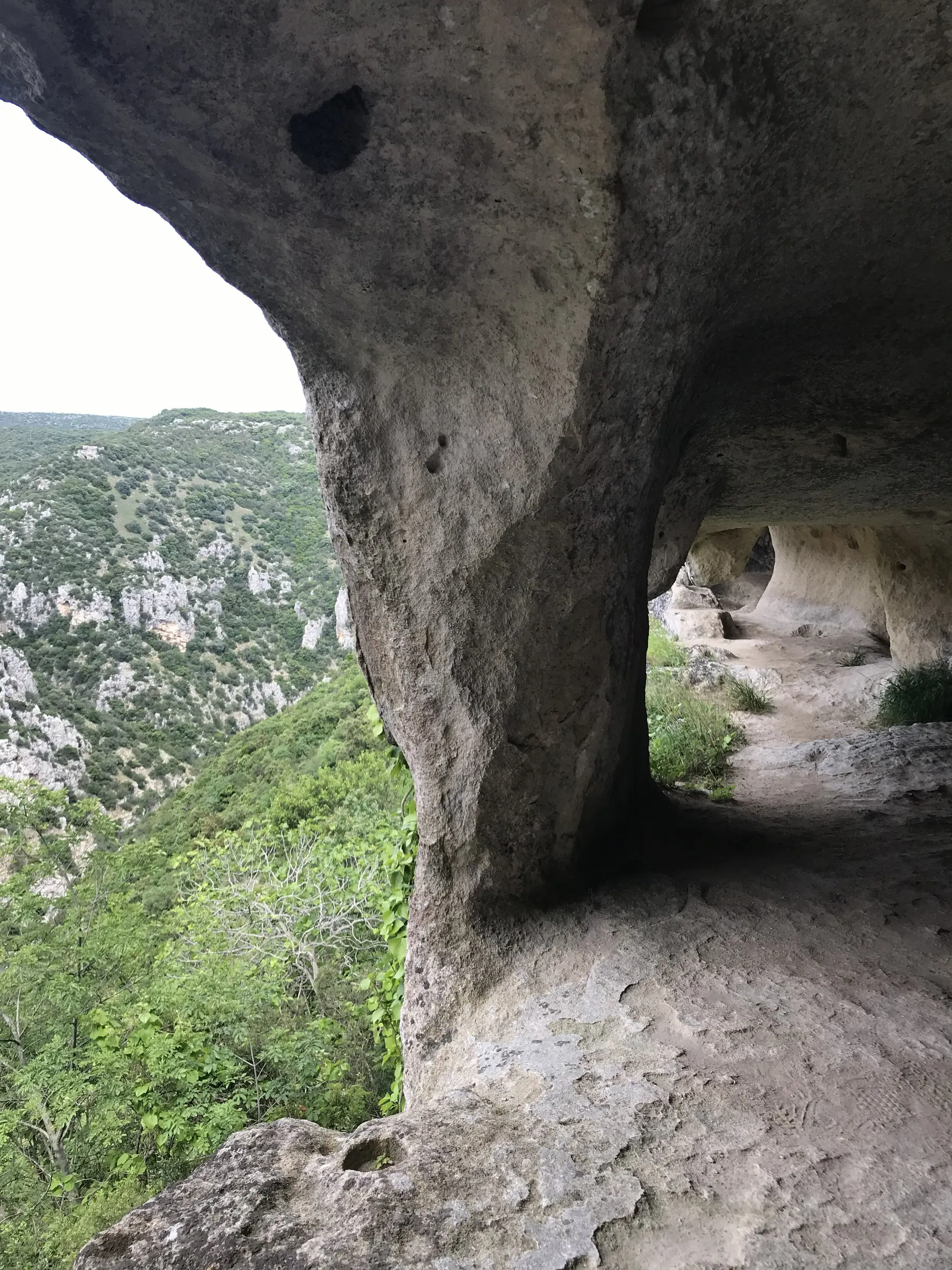 A view through a cave opening in Matera