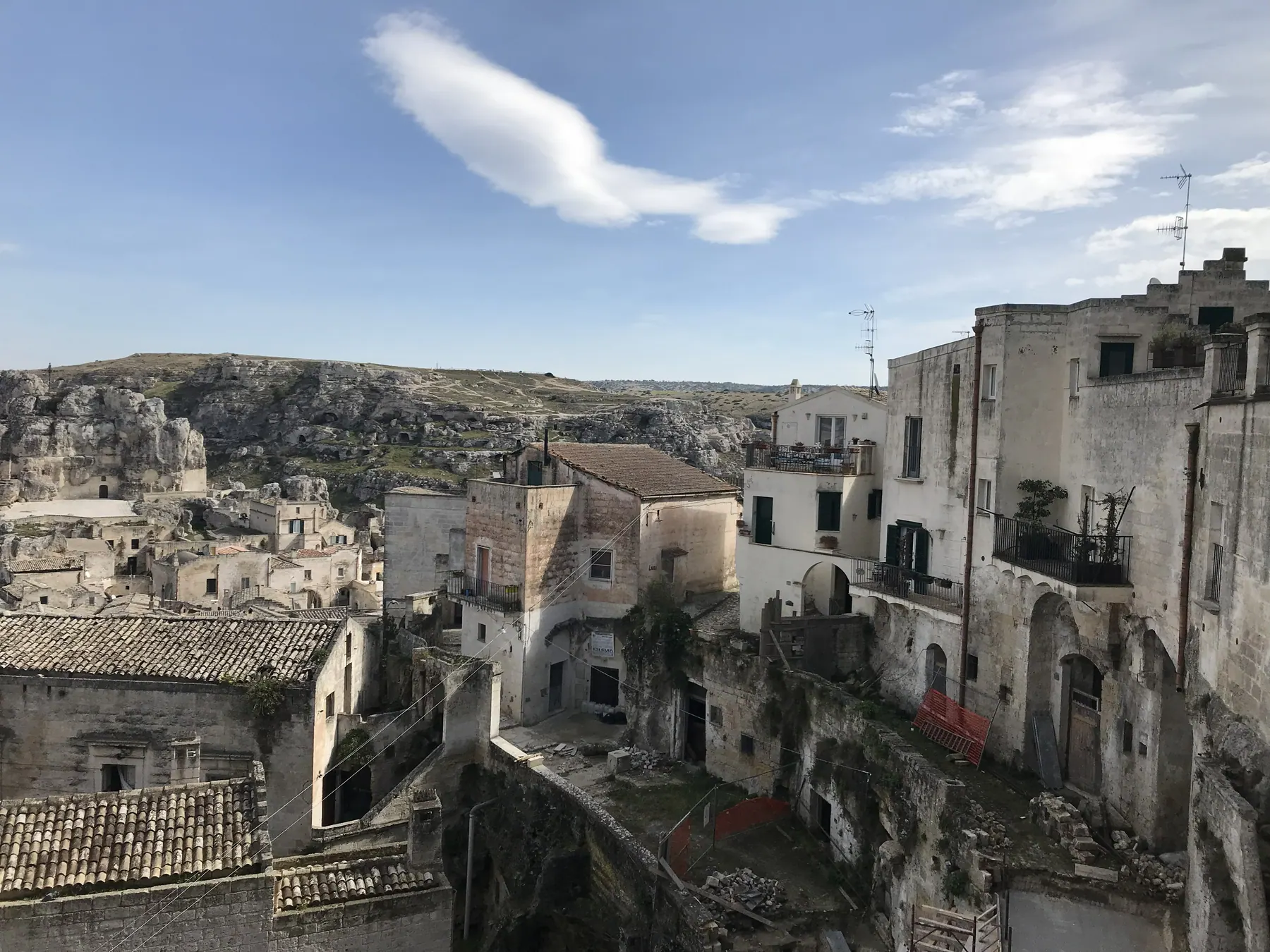 A view of the Sassi from Piazza Pascoli
