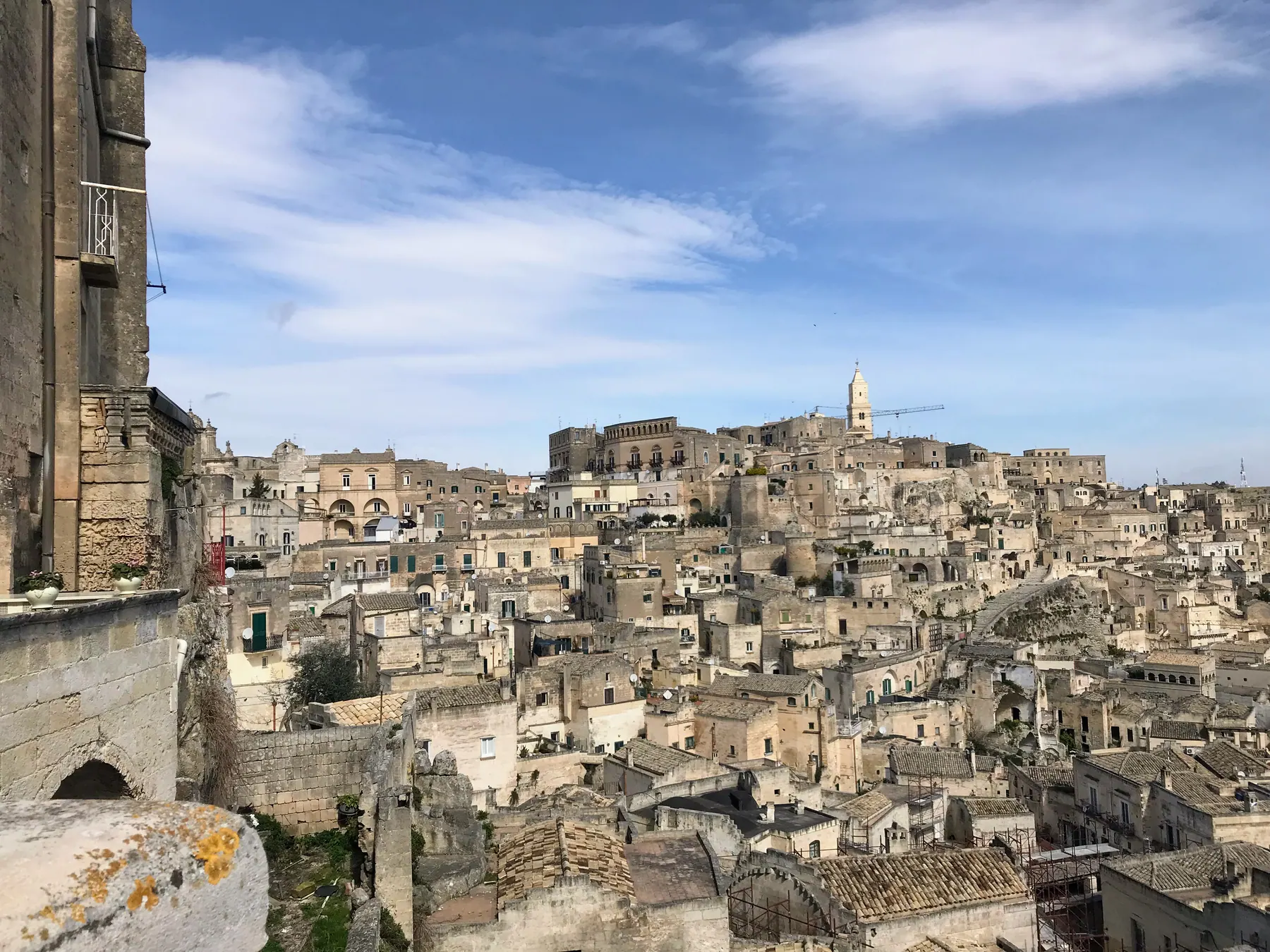 The upper town and Sassi viewed from a terrace