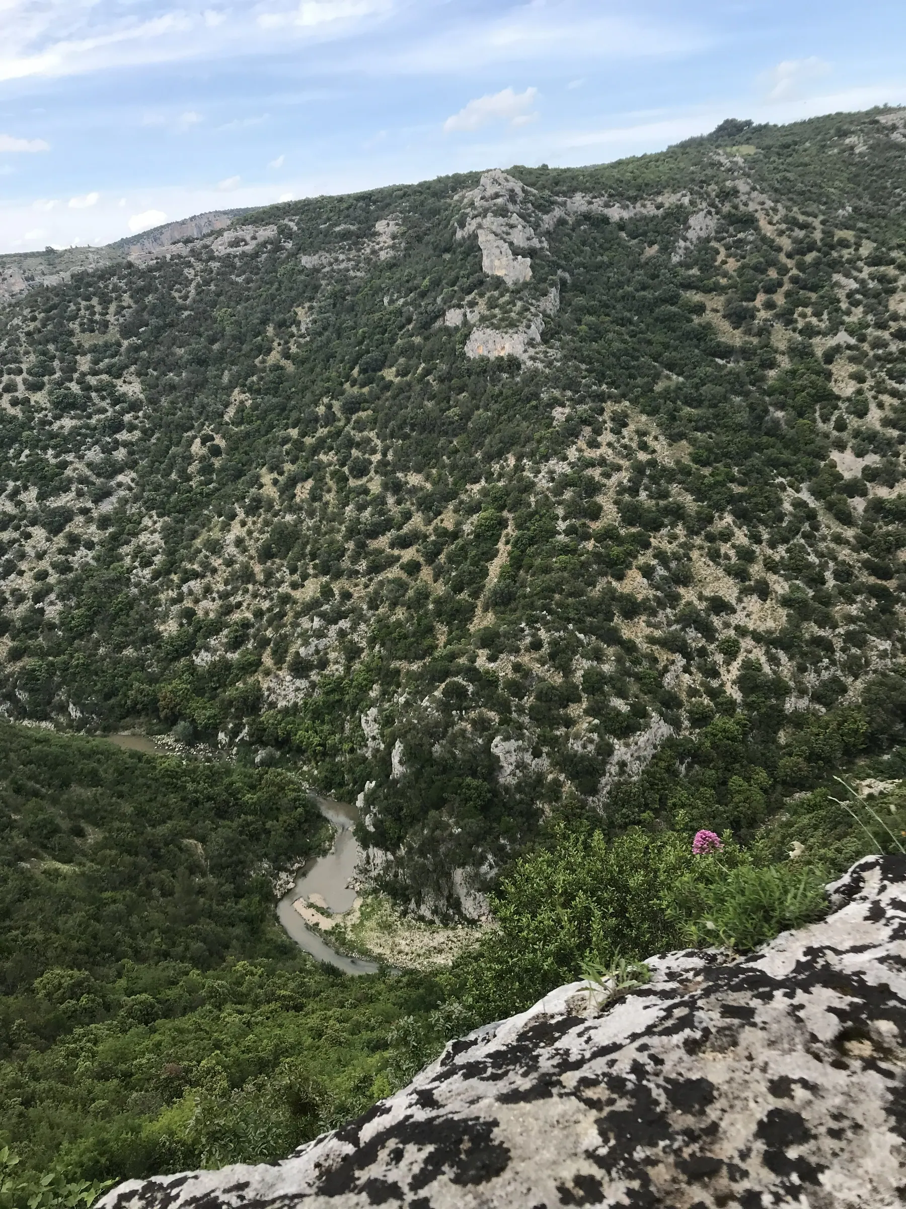 A traveler walking on the Murgia plateau
